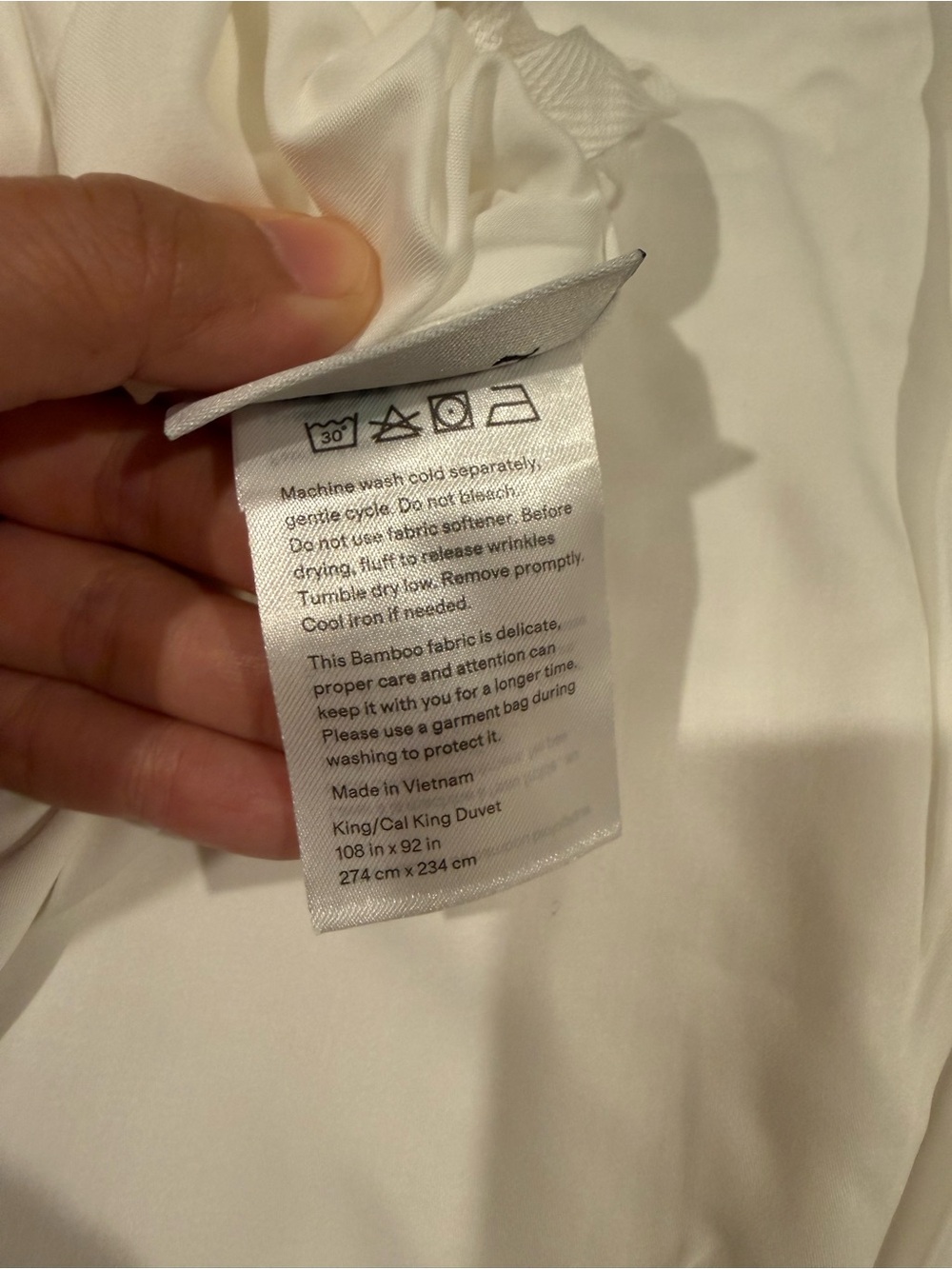 New Quince Bamboo Duvet Cover Set King/CalKing - White MSRP $154 - Picture 11 of 12